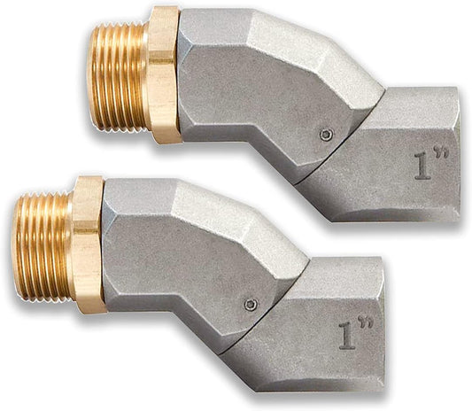 (1" NPT, 2PCS) Fuel Hose Swivel 360 Rotating Connector for Fuel Transfer Pump Fuel Nozzle Multi Plane Fuel Plane Swivel