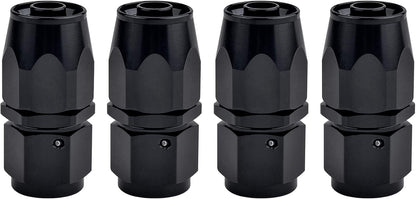 6AN Hose End Fitting Straight Swivel for CPE Braided Hose Black 4PCS