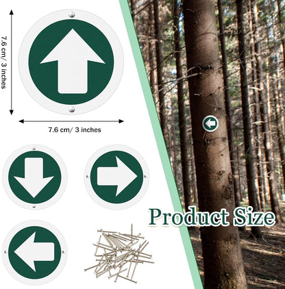 36 Piece Trail Markers Bright Reflective Green Signs Marking Reflectors for Hiking Hunting Camping Backpacking Walking Driveway Office New Place, Easy to Mount