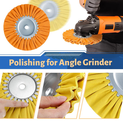 8 Inch Airway Buffing Wheels Aluminum Wheel Polishing Kit in Diameter 5/8 Arbor Hole, Compound and Metal Polish for Angle Grinder(Vivid Color,8 Pcs) Vivid Color