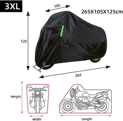 Heavy Duty PVC Motorcycle Cover 2XL/3XL for Weather Protection, for Rain, Snow, 530g Universal Fit