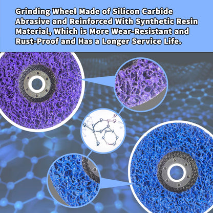 12 PCS Strip Discs 4"x 5/8" Stripping Wheel Suitable for Cleaning Angle Grinder to Remove Paint, Rust and Weld Oxidation(Blue&Purple)