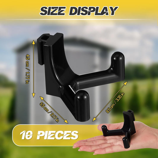 10 Pcs Tool Hook for Shed Accessories, Plastic ABS Tool Hooks Compatible with Lifetime Shed 60305 60118 60127 60138 60141 Etc Not Work on Any Sheds with Horizontal Siding (Black)