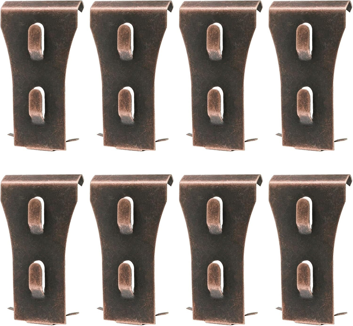 Biaungdo 8 Pcs Brick Wall Clips, Steel Brick Hook Clips, Heavy Duty Metal Brick Wall Hanger for Hanging Outdoors, Outside Home Decor for 2-1/4 to 2-3/8 inches Bricks(Red Bronze)