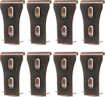 Biaungdo 8 Pcs Brick Wall Clips, Steel Brick Hook Clips, Heavy Duty Metal Brick Wall Hanger for Hanging Outdoors, Outside Home Decor for 2-1/4 to 2-3/8 inches Bricks(Red Bronze)