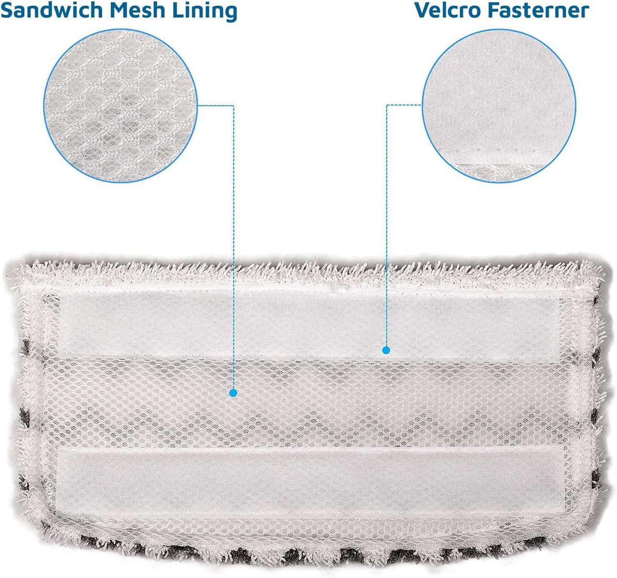 4-Pack Microiber Mop Pads Reills Compatible with Shark Steam Mop S1000 S1000A S1001C S2001, Washable & Reusable Replacement Pads or Hardwood, Tile, and Stone loors