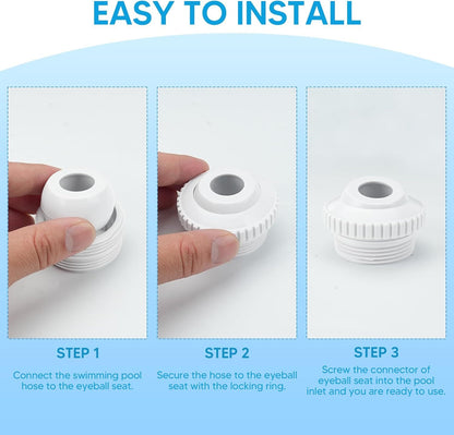 Pool Jet Nozzles 3/4" SP1419D low Inlet itting Opening Water Directional Pool Return ittings, 6 Pack