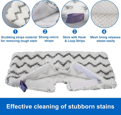 6 Pack S3501 S3601 Steam Mop Replacement Pads or Shark S3501 S3601 S3550 S3801 S3901 S3601D S3801CO S3901D S3455K S2902 SE450 Steam and Scrub Pocket Mop Steamer Pads Washable