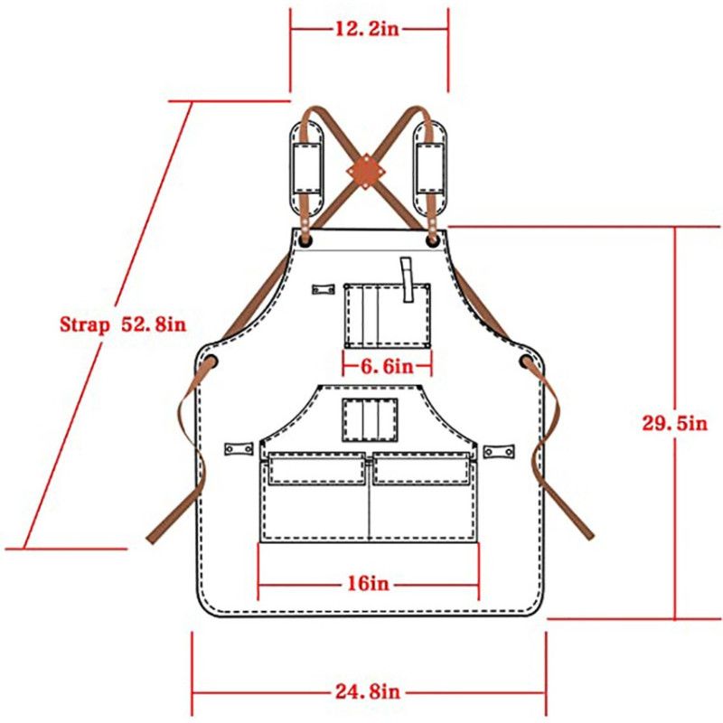 Thick Canvas Tool Apron With Multiple Pockets, Adjustable Work Apron for Woodworking, Gardening, and Auto Repair—Blue