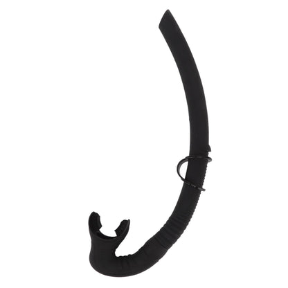 Diving Breathing Tube Foldable Soft Mouthpiece Silicone Freediving Snorkel for Spearfishing Swimming Snorkeling Black