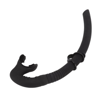 Diving Breathing Tube Foldable Soft Mouthpiece Silicone Freediving Snorkel for Spearfishing Swimming Snorkeling Black