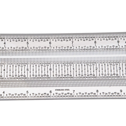 T Rule Stainless Steel Silver Scribing Ruler Woodworking Measuring Tool Positioning Gauge 12in