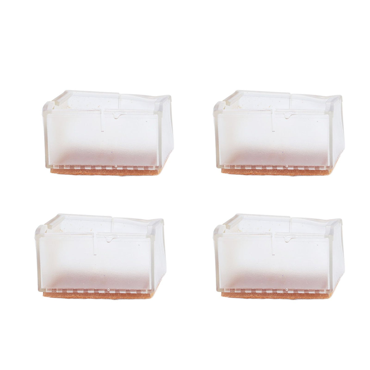 8pcs/set Silicone Chair Caps Table Foot Pads Anti Slip Transparent Square Leg Protection Cover