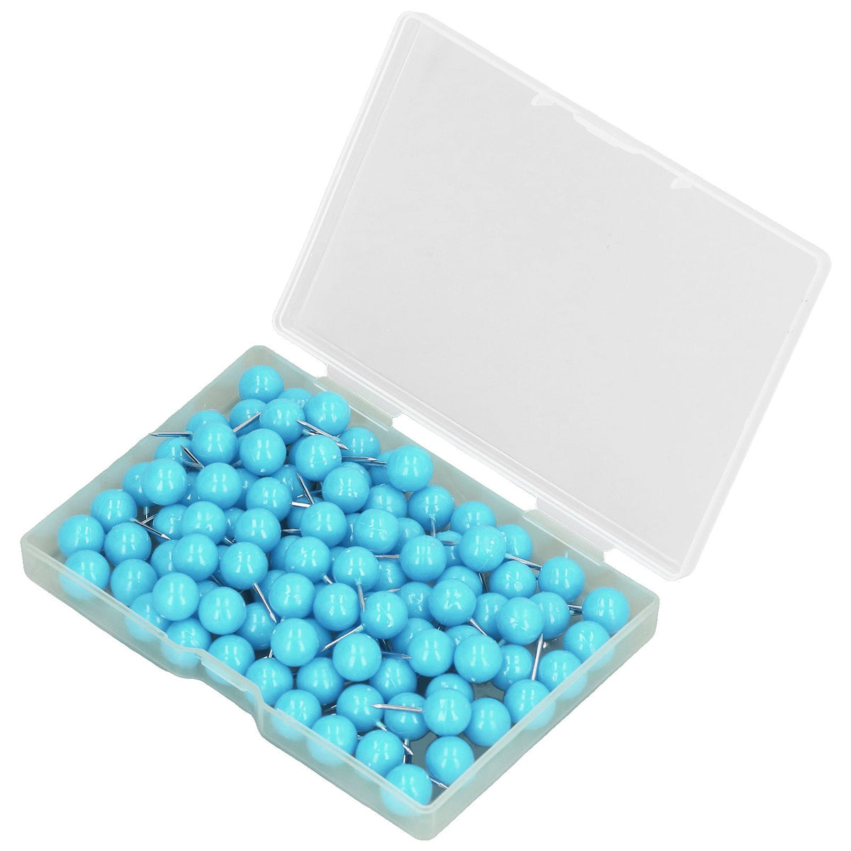 100Pcs Push Pins Map Tacks Steel Plastic Decorative Marking Pins for Cork Boards 9.5x20mm Blue