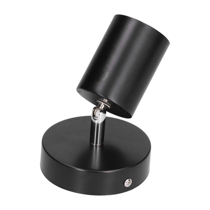 GU10 Spotlight Base Single Head Wrought Iron Adjustable Track Light Holder for Bedroom Shopping Mall 85‑265VBlack