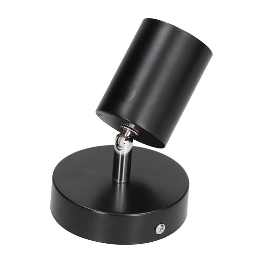 GU10 Spotlight Base Single Head Wrought Iron Adjustable Track Light Holder for Bedroom Shopping Mall 85‑265VBlack