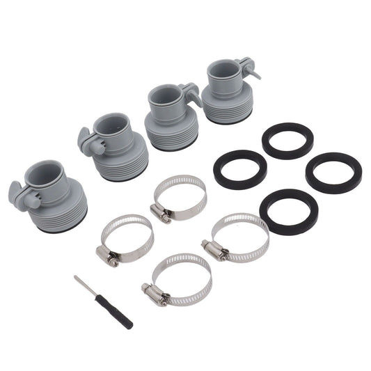 Type B Hose Adapter with Collar Replacement for Intex FIT ARU Threaded Pumps Type B Pool Clamp On Fittings Converter Pool Accessory