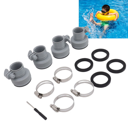Type B Hose Adapter with Collar Replacement for Intex FIT ARU Threaded Pumps Type B Pool Clamp On Fittings Converter Pool Accessory