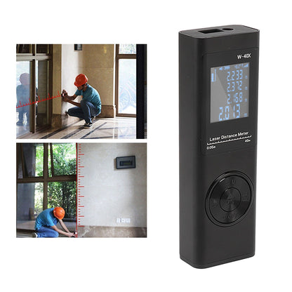 Laser Distance Meter High Accuracy Rechargeable 131ft Handheld Rangefinder with Electronic Level for Area Volume