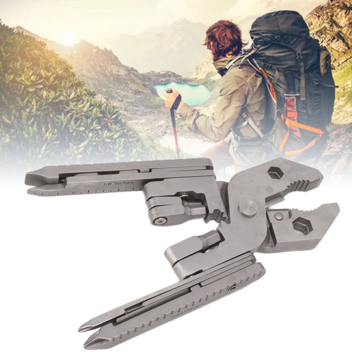 Multitool Pliers Cast Steel Screwdriver Card Needle Wire Stripper Wrench Multi Tool