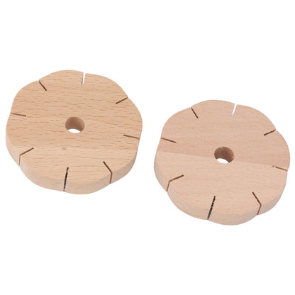 2Pcs Beading Cord Disc Wooden Round DIY Bracelet Braiding Plate Weaving Board Tools