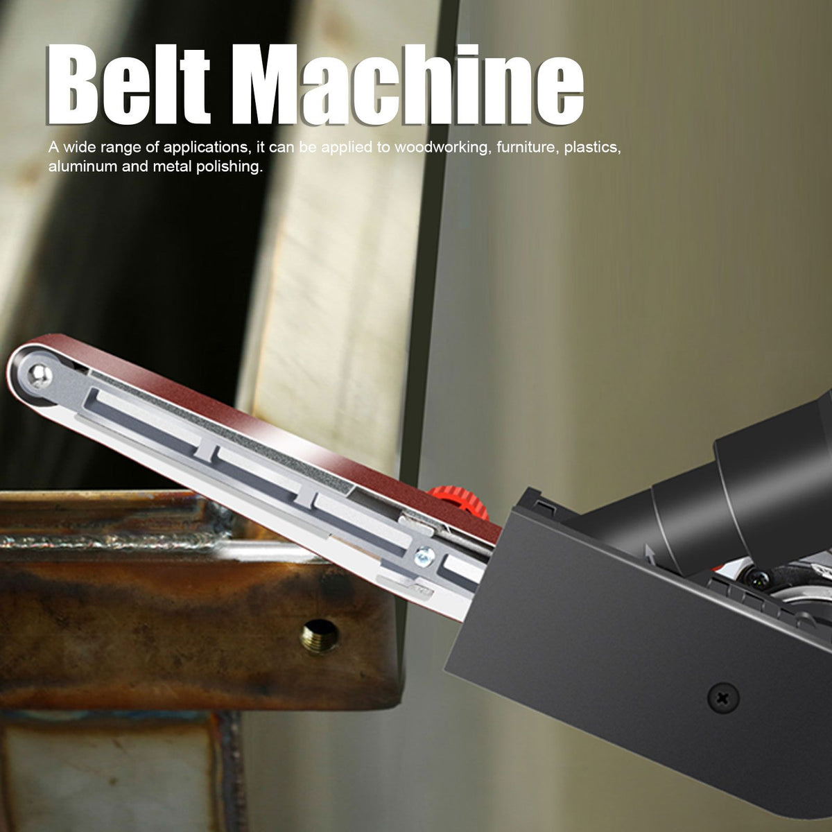 Belt Grinder Metal Furniture Grinding Polishing Machinne Household Small Belt Sander with Belt 1/2x18 Inch