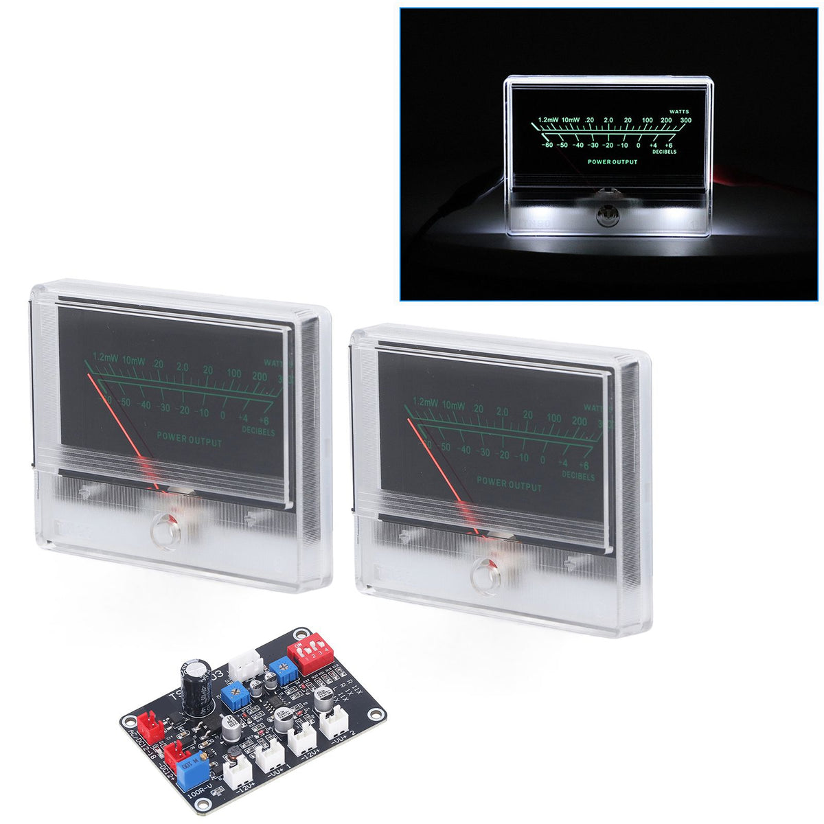 VU Meter Driver Board High Precise Adjustment Power Amplifier DB Meter with Backlit for DIY