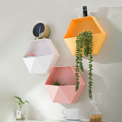 Hexagonal Wall Shelf Geometric Hexagonal Storage Shelf Simple Geometric Wall Floating Shelf