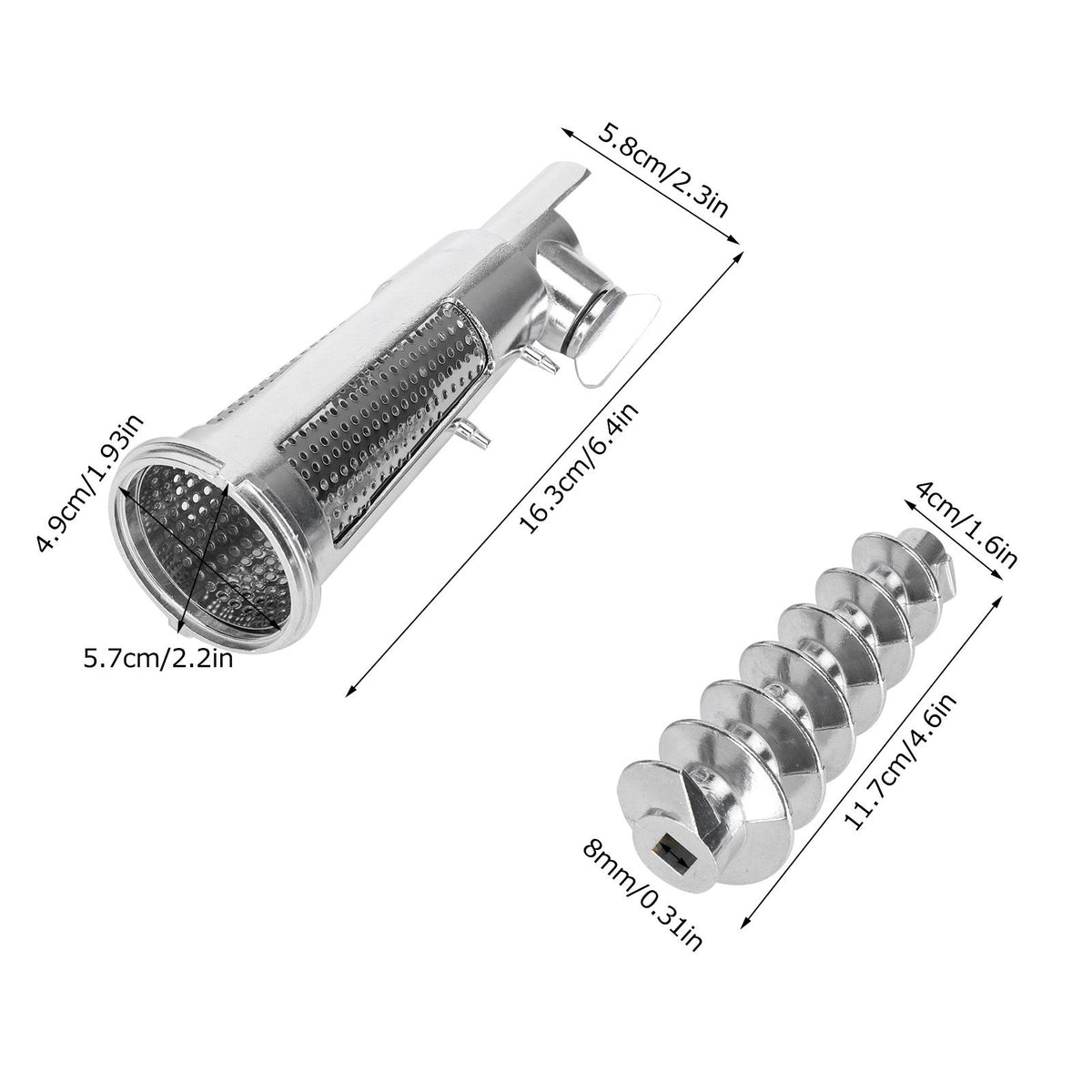 Meat Grinder Tomato Juicer Screw Shaft Filter Sleeve Baffle Accessories for Mixer Attachment