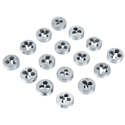 40Pcs M3-M12 Screw Nut Tap and Die Set with Wrenches and Thread Gauge Heavy Duty Hand Tools