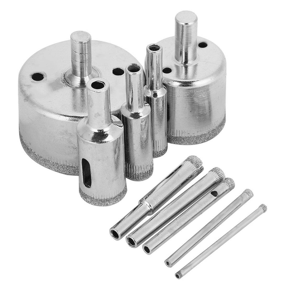 10Pcs/Set Diamond Coated Core Drill Bit 3~50mm Hole Saw for Tile Ceramic Glass Porcelain Marble
