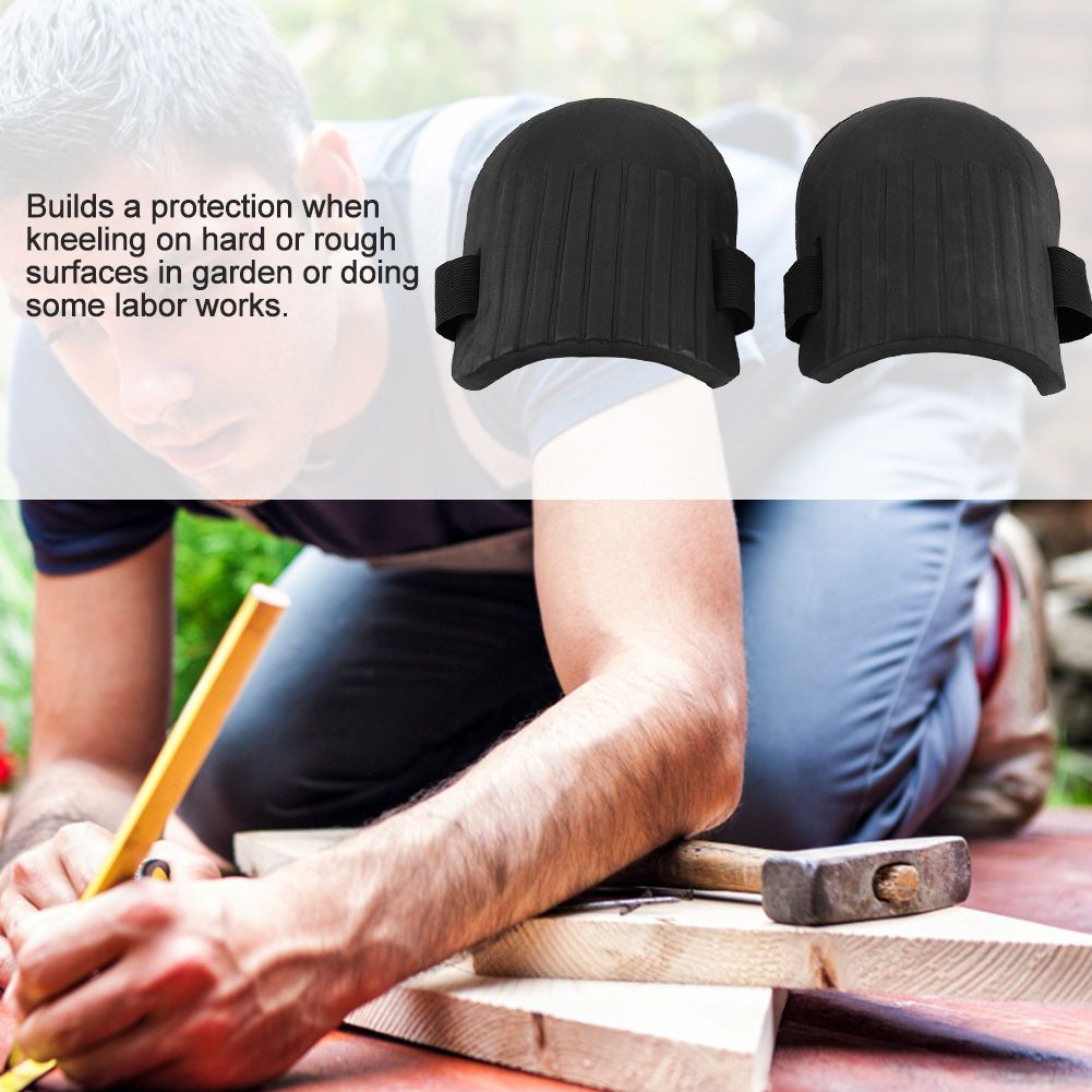 1 Pair of EVA Knee Pads Kneelet Protective Gear for Construction Gardening Flooring (Black)