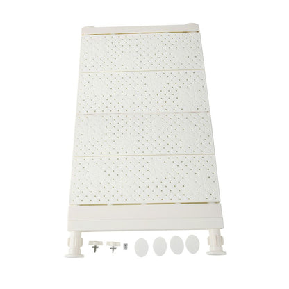 Upgraded Adjustable Storage Rack Space Saving Compartment Collecting Shelf White 53-90cm
