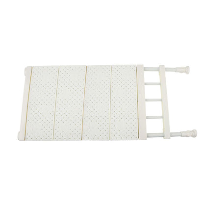 Upgraded Adjustable Storage Rack Space Saving Compartment Collecting Shelf White 53-90cm