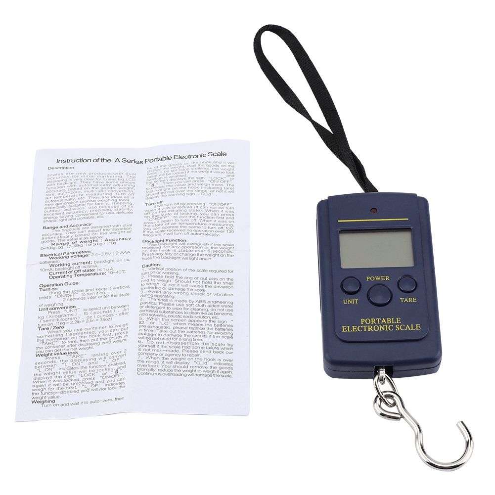 40kg/10g Electronic Scale Digital Hanging Luggage Portable Scale with Hook