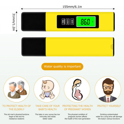 3‑in‑1 Digital Water Quality Tester Test Meter Pen Professional TDS EC Temperature Meter