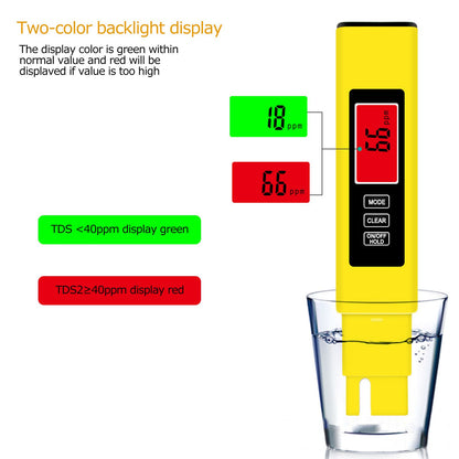 3‑in‑1 Digital Water Quality Tester Test Meter Pen Professional TDS EC Temperature Meter