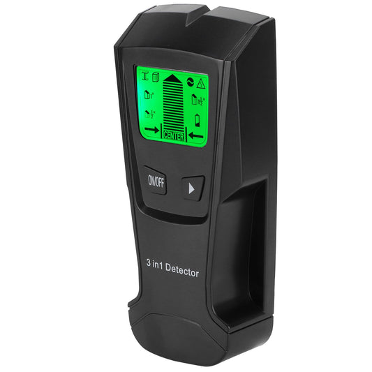 3 in 1 Metal/AC Wire/Stud Detector Finder Portable Wall Scanner Detect Device LCD DisplayBlack