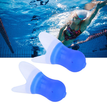 Swimming Waterproof Earplugs Flying Noise Reduction Silicone Ear Plug with Black Sealing BottleBlue Earplug