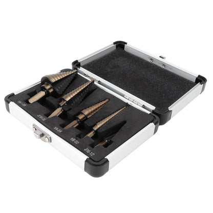 5PCS Step Drill Bit Set HSS Metric Straight Flute Drill for Drilling Steel Plate
