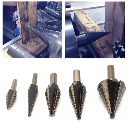 5PCS Step Drill Bit Set HSS Metric Straight Flute Drill for Drilling Steel Plate