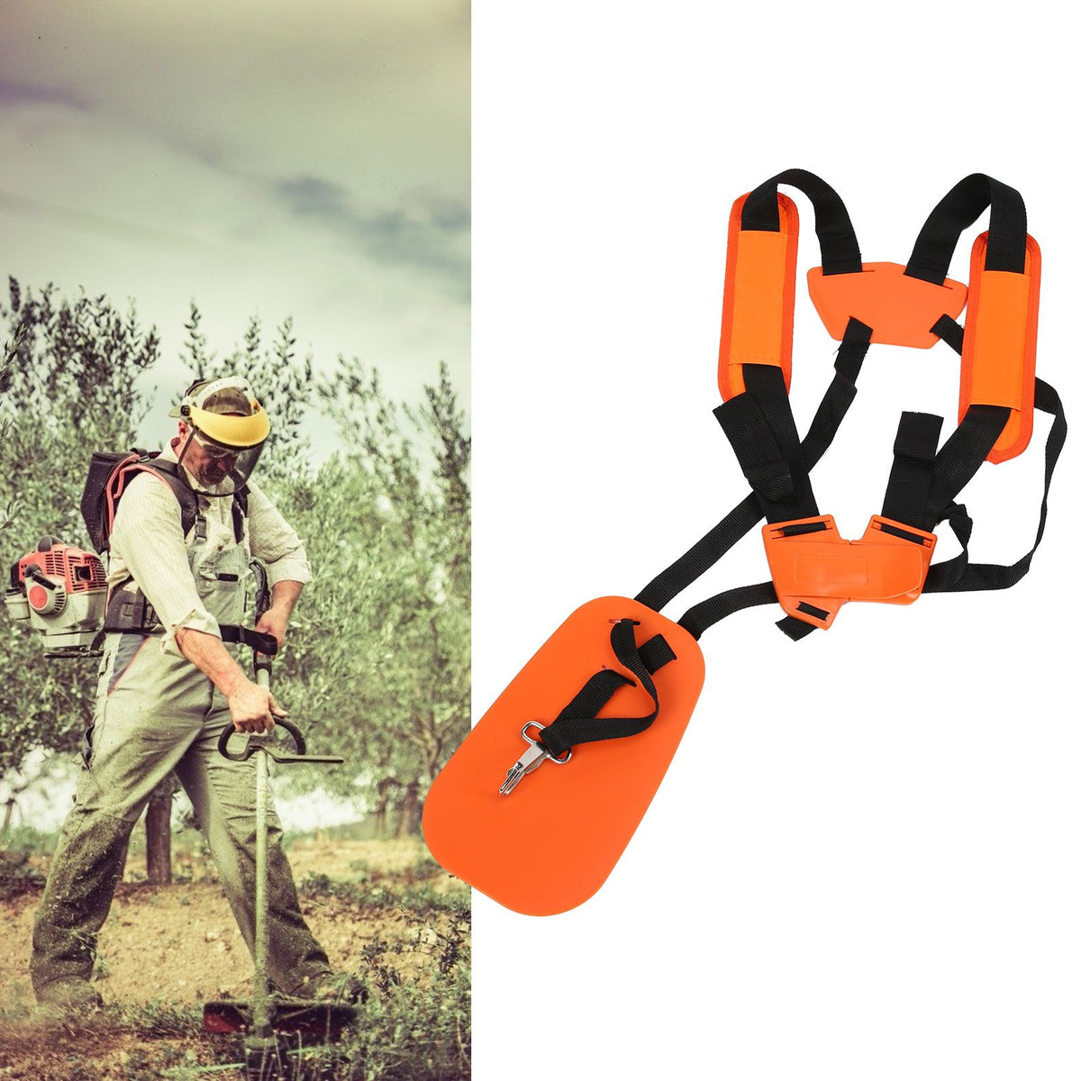 Trimmer Shoulder Strap Lawn Mower Harness Strap Double Shoulder Nylon Belt for Brush Cutter
