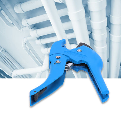 PVC Pipe Ratchet Cutter with Buckle Manual Tube Hose Cutting Device Plumbing Tool Blue