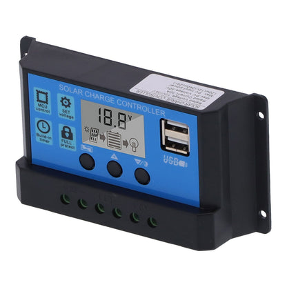 30A 12V 24V 2‑Way MOS Solar Charge Controller PWM 3 Stage Battery Regulator Solar Panel Controller