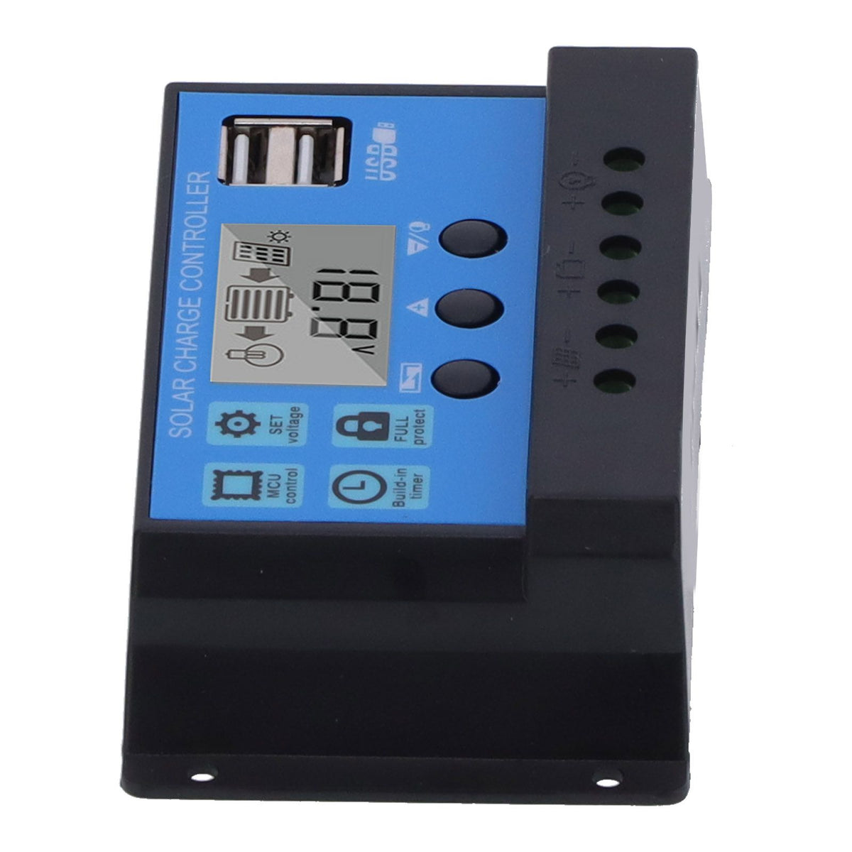 30A 12V 24V 2‑Way MOS Solar Charge Controller PWM 3 Stage Battery Regulator Solar Panel Controller