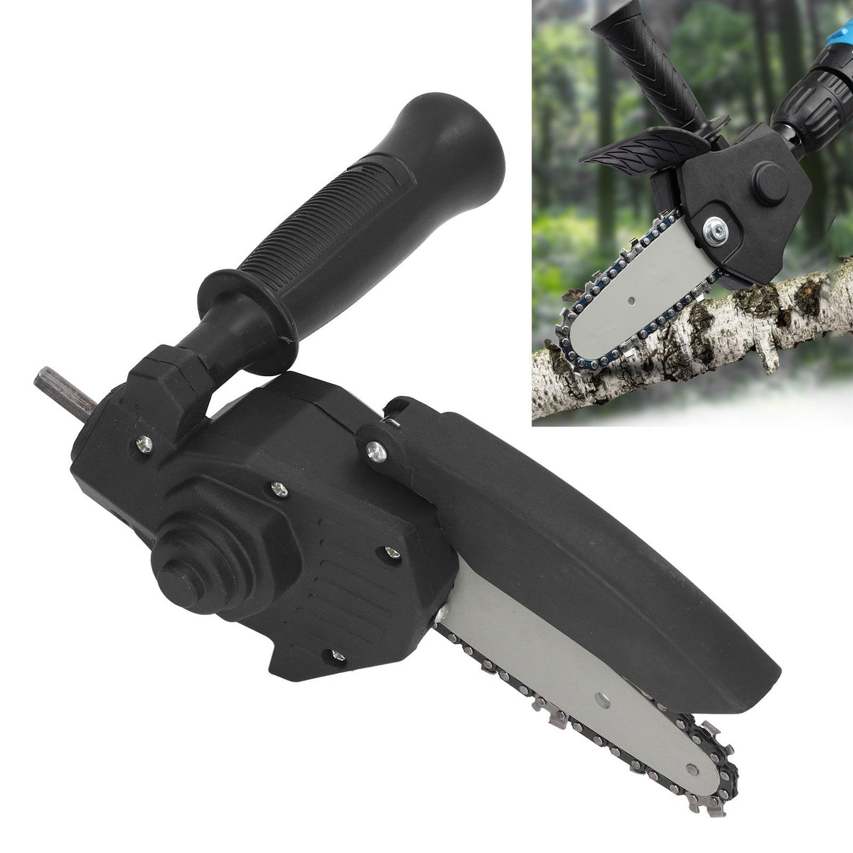 Electric Chainsaw Modification Tool 4 Inch Portable Chainsaw Attachment Kit Electric Drill to Chainsaw Adapter Converting Head