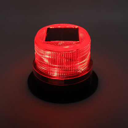 Solar Beacon Light Caution Light 8 LED Dusk to Dawn Sensor 1200mAh Battery Safety Strobe Light for Construction Traffic Red Blue