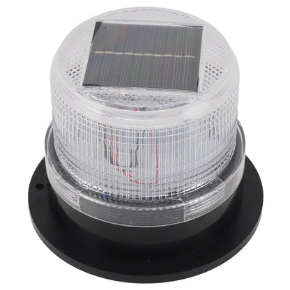 Solar Beacon Light Caution Light 8 LED Dusk to Dawn Sensor 1200mAh Battery Safety Strobe Light for Construction Traffic Red Blue