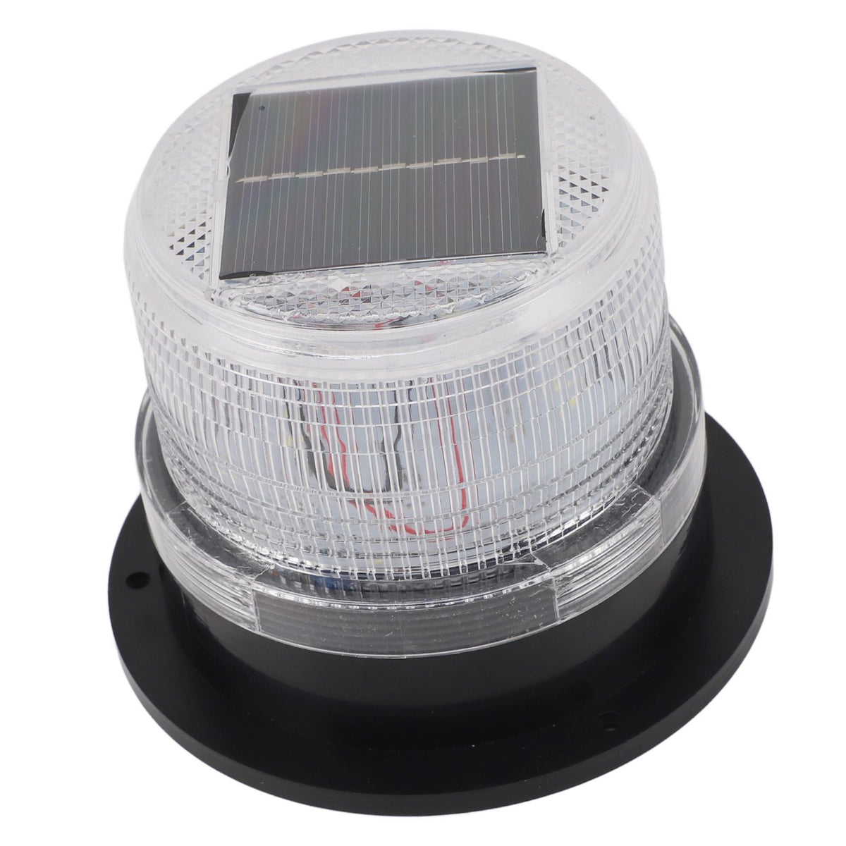 Solar Beacon Light Caution Light 8 LED Dusk to Dawn Sensor 1200mAh Battery Safety Strobe Light for Construction Traffic Red Blue