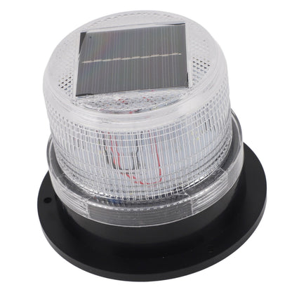 Solar Beacon Light Caution Light 8 LED Dusk to Dawn Sensor 1200mAh Battery Safety Strobe Light for Construction Traffic Red Blue